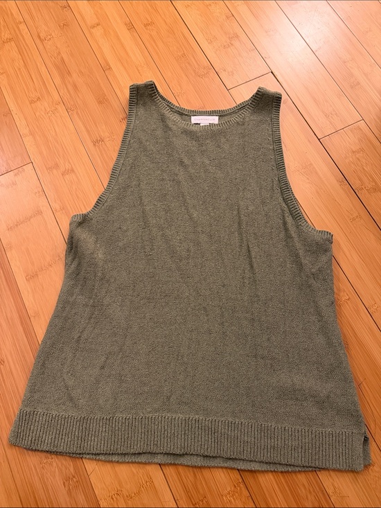 Charter Club Tops - Charter Club Olive Knit Sleeveless Tank